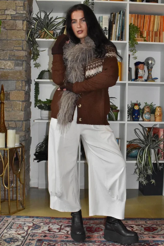Ferguson Fair Isle Cardigan Chestnut